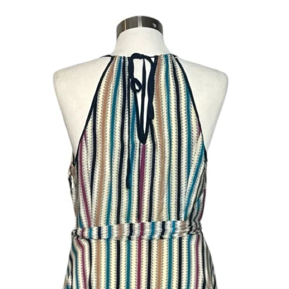 ANTHROPOLOGIE GIRLS FROM SAVOY GULL WING STRIPED SLEEVELESS SILK DRESS - Picture 10 of 15